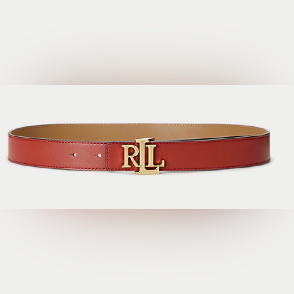 Lauren by Ralph Lauren Women's Logo Reversible Pebbled Leather Belt